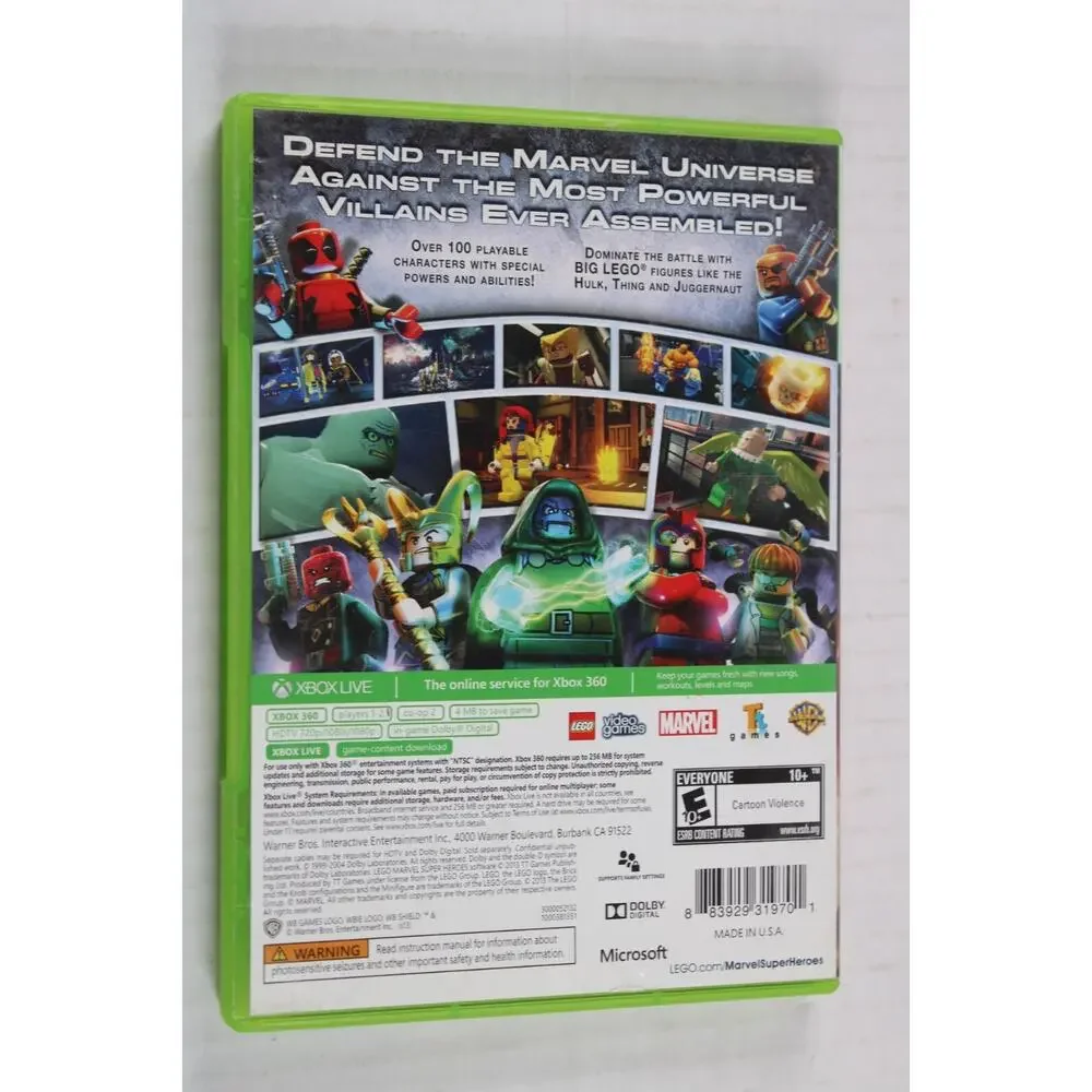 LEGO Marvel Super Heroes Microsoft Xbox 360 Video Game CIB Complete